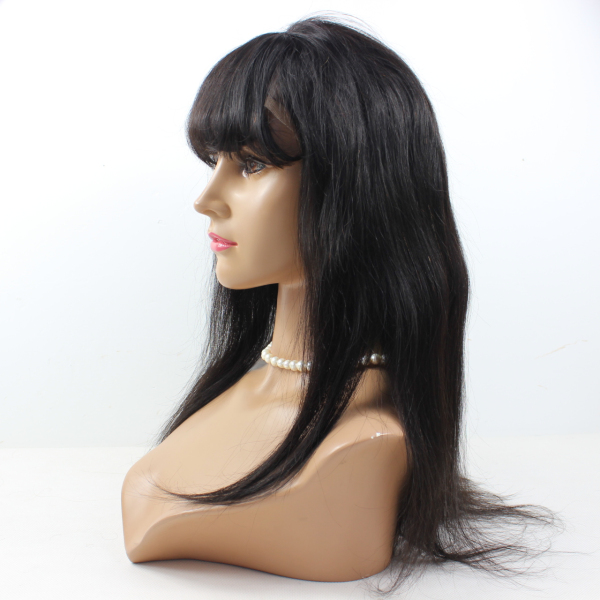Silky straight lace human hair wigs natural hairline unprocessed glueless front lace wigs YL066